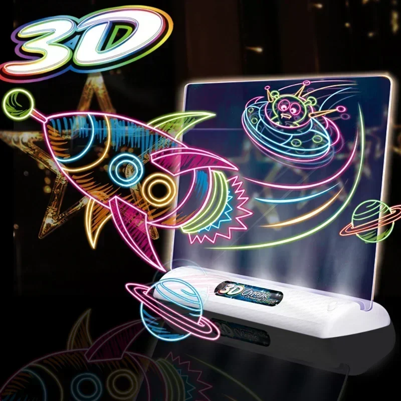 Kids Education Foundation - 3D волшебная доска для рисования, светодиодное
